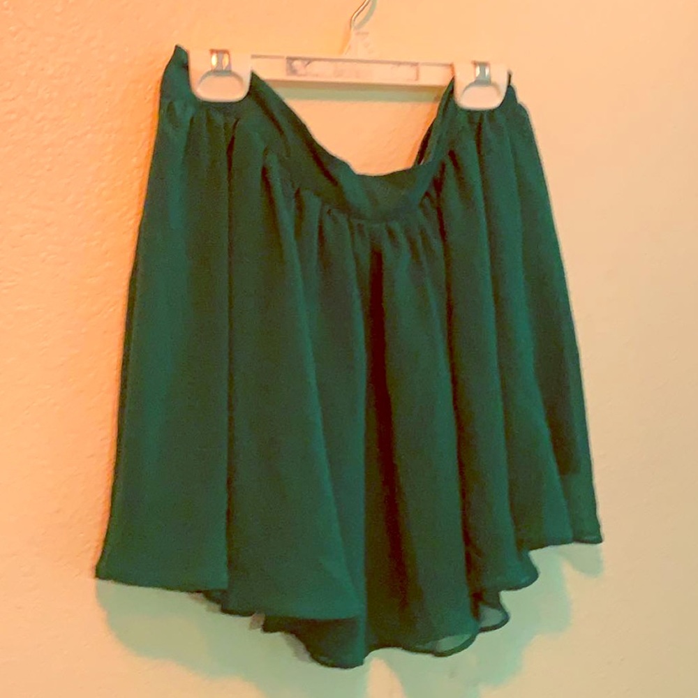 Kelly Green Forever 21 Layered Circle Mini Skirt